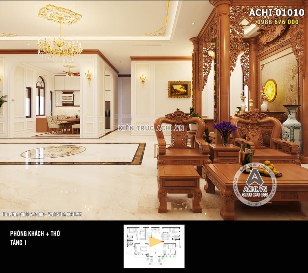 Thiết kế nội thất tân cổ điển đẹp - Mã số: ACHI 01138